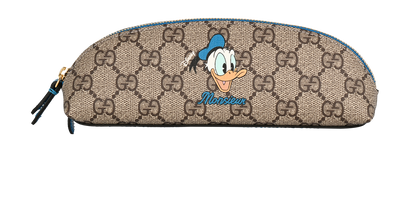 Gucci X Disney Donald Duck Pen Case, &pound;250, Accessories, Beige, Canvas, Front view